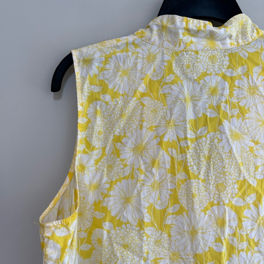 Lisa Marie Fernandez X Target Floral Yellow Cotton Tiered Dress Neck Tie, L - Picture 5 of 9